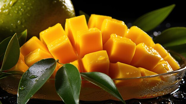 Przybliżenie odświeżającego świeżego soku z mango