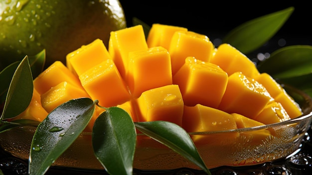 Przybliżenie odświeżającego świeżego soku z mango