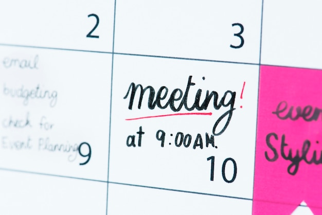 Przypomnienie kalendarza spotkań
