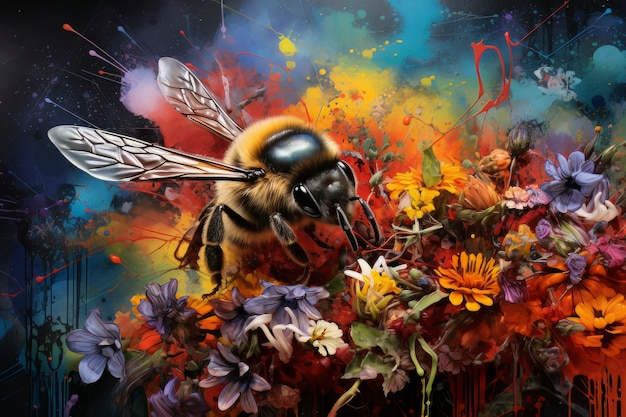 Pszczoła w stylu fantazji w przyrodzie
