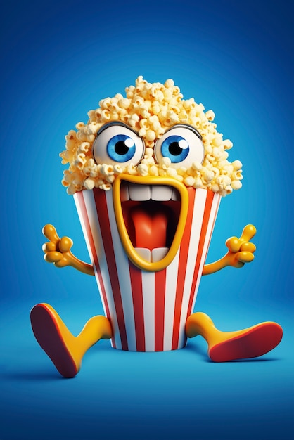 Puchar popcornu z animacji 3D