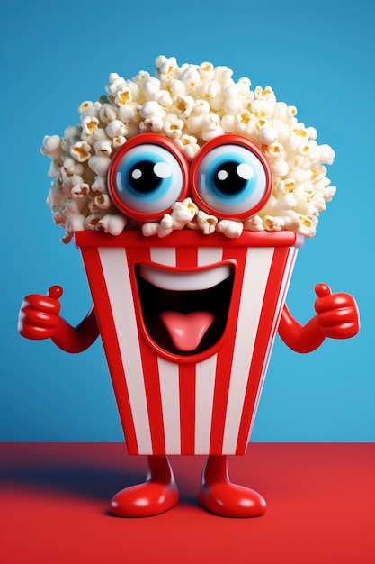 Puchar popcornu z kina animowanego 3D