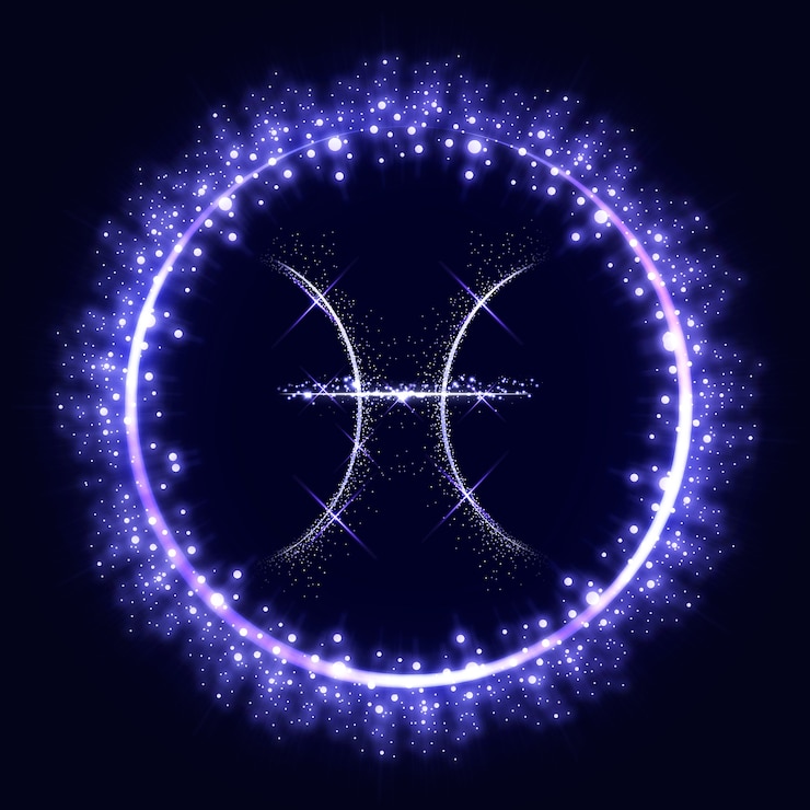 Bezpłatny plik Zdjęcie purpurowe znaki ryb koncepcja astrologii