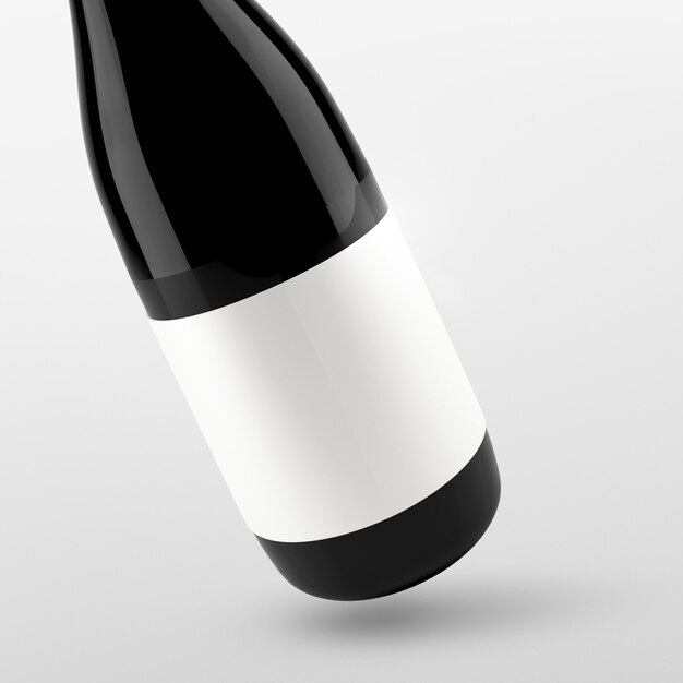 Pusta etykieta, opakowanie i branding butelek czerwonego wina