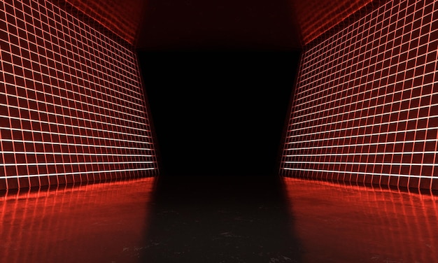 Bezpłatne zdjęcie pusty ciemny pokój nowoczesne futurystyczne tło sci fi