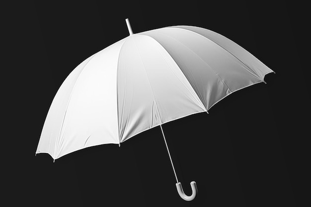 Bezpłatne zdjęcie pusty obraz białego parasola na czarnym tle