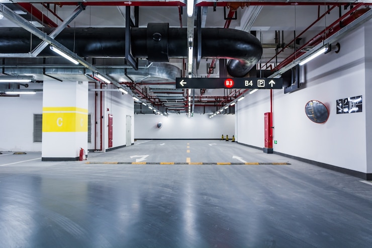 Bezpłatny plik Zdjęcie pusty parking podziemny