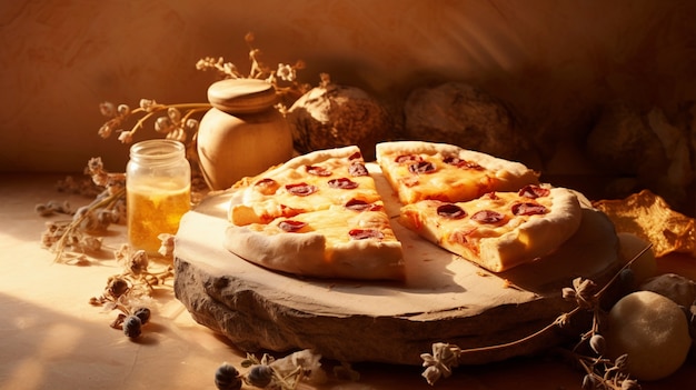 Pyszna pizza w pomieszczeniu