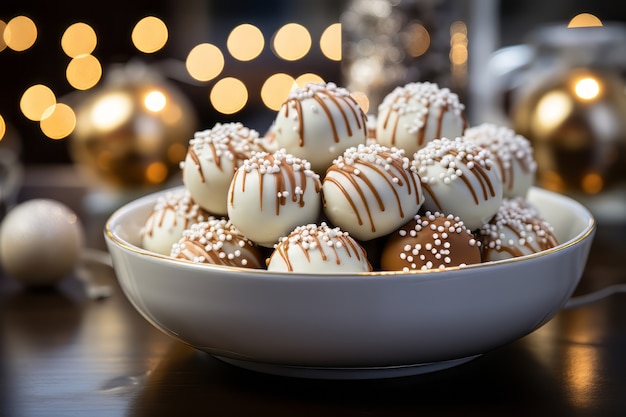 Bezpłatne zdjęcie pyszna świąteczna aranżacja finger food