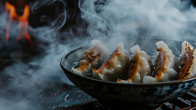 Bezpłatne zdjęcie pyszne jedzenie gotowane w dymie