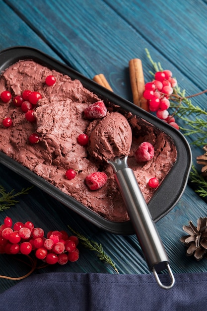 Bezpłatne zdjęcie pyszne lody zimą