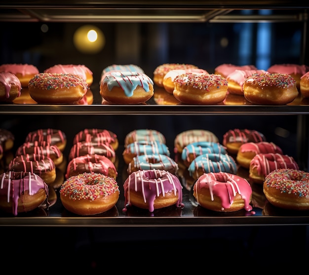 Bezpłatne zdjęcie pyszne pączki ai generowane