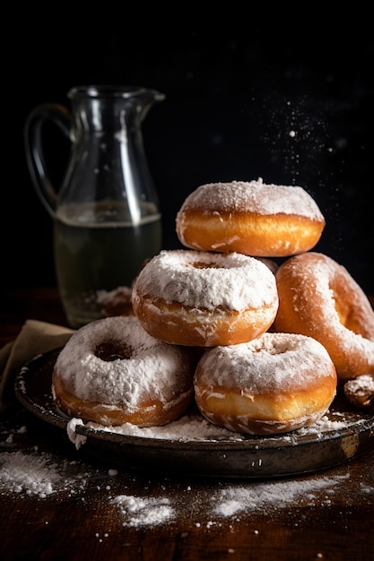 Pyszne pączki z ułożeniem polewy