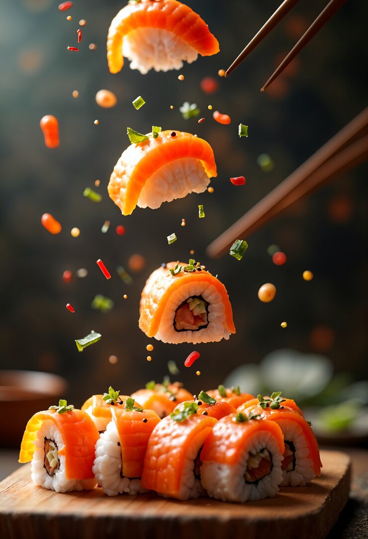 Bezpłatny plik Zdjęcie pyszne sushi, martwa natura.