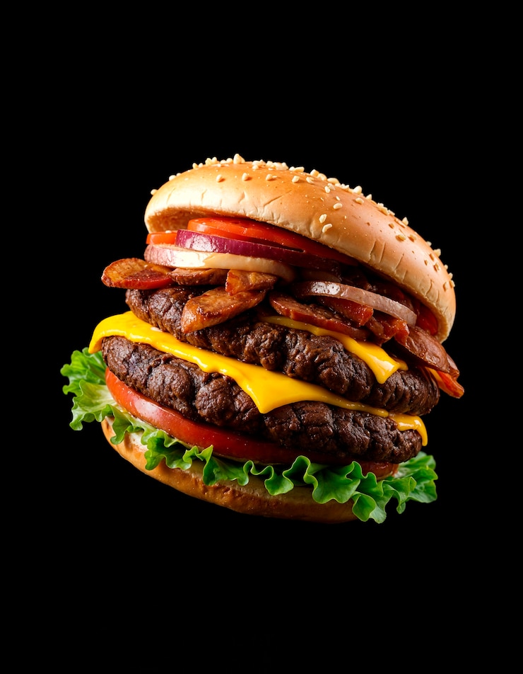Bezpłatny plik Zdjęcie pyszny burger w studiu