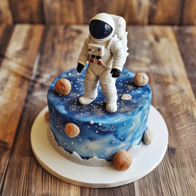 Bezpłatne zdjęcie pyszny tort astronautów w 3d.