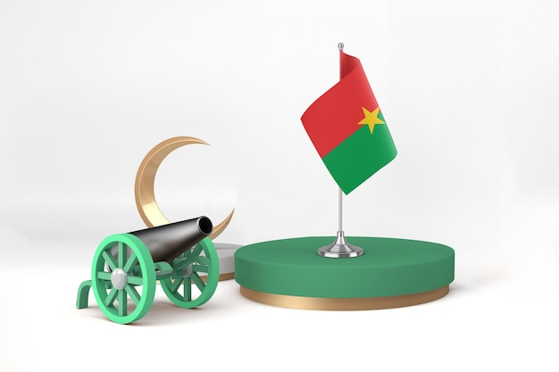 Ramadan Burkina Faso Z Armatą I Półksiężycem W Białym Tle