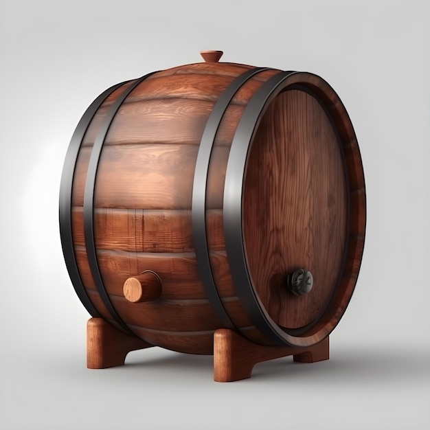 Bezpłatne zdjęcie realistyczna drewniana beczka do piwa