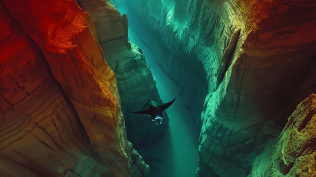 Bezpłatne zdjęcie realistyczna manta pod wodą