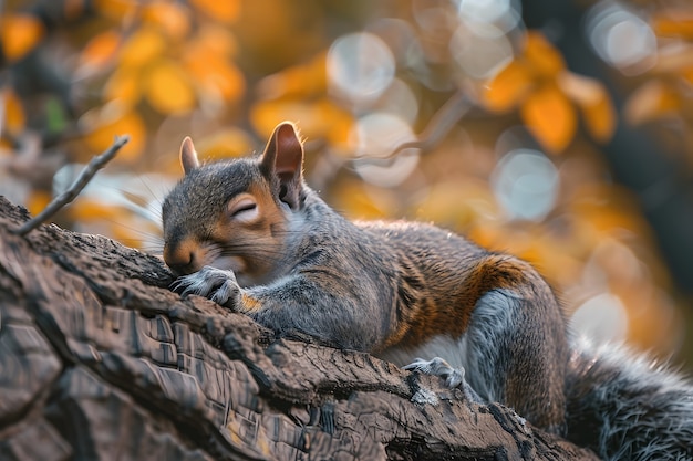 Bezpłatne zdjęcie realistyczna wiewiórka w naturalnym środowisku