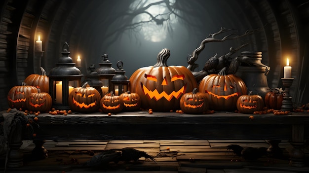Bezpłatne zdjęcie realistyczne tło dyni halloween