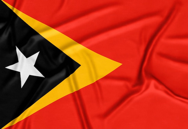 Realistyczne Tło Flaga Timoru Wschodniego
