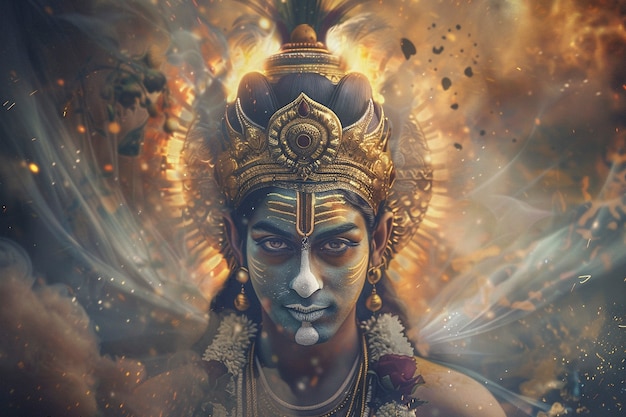 Realistyczny portret Ram Navami na świętowanie Ram Navami