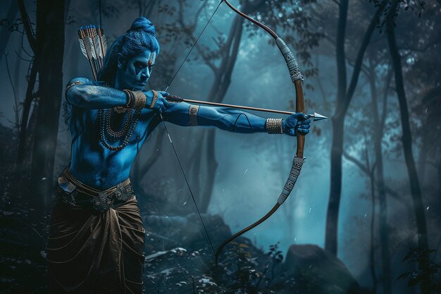 Realistyczny portret Ram Navami na świętowanie Ram Navami