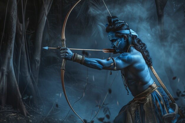 Realistyczny portret Ram Navami na świętowanie Ram Navami