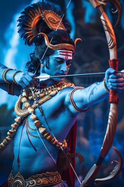 Realistyczny portret Ram Navami na świętowanie Ram Navami