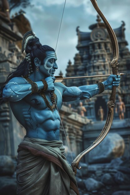 Realistyczny portret Ram Navami na świętowanie Ram Navami