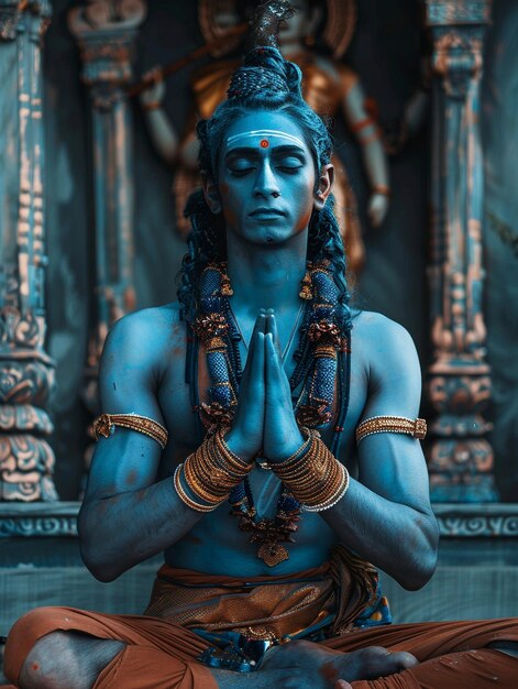 Realistyczny portret Ram Navami na świętowanie Ram Navami