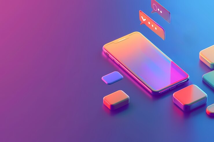 Bezpłatny plik Zdjęcie realistyczny telefon w studiu koncepcja mediów społecznościowych