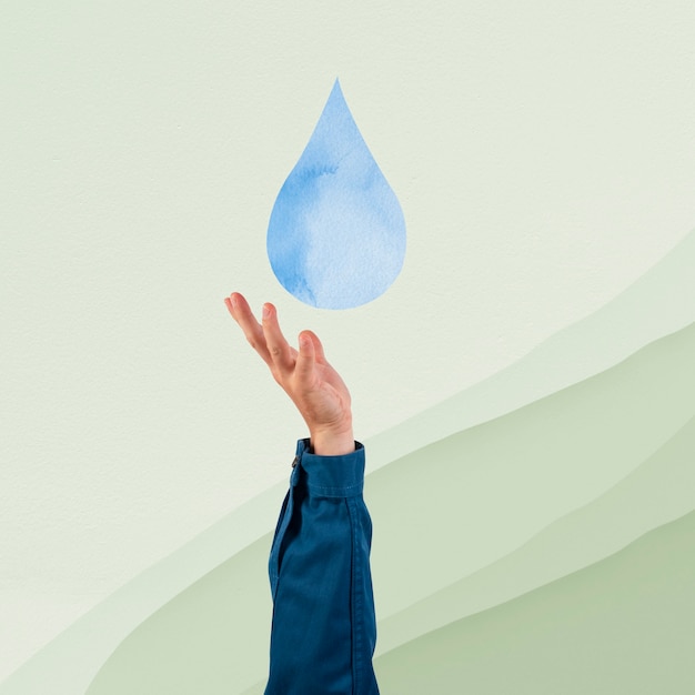Bezpłatne zdjęcie ręka przedstawiająca remiks środowiska ochrony wód