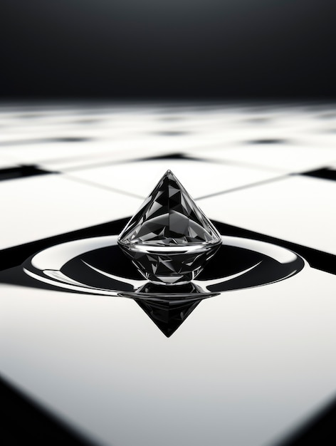 Rendering 3D abstrakcyjnego czarno-białego tła geometrycznego