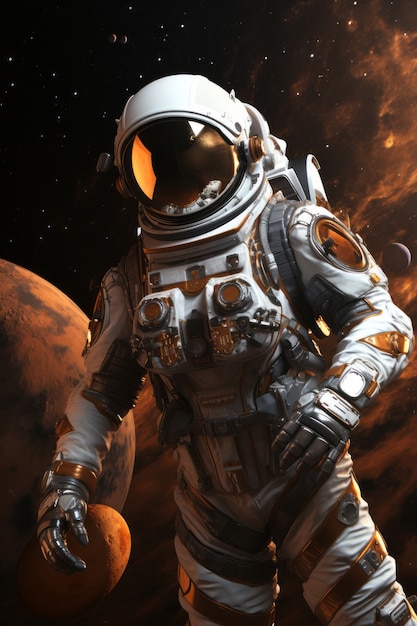 Bezpłatne zdjęcie rendering 3d astronauta