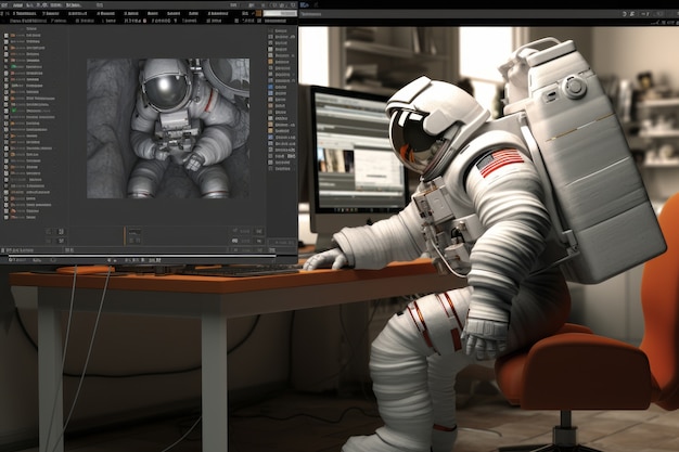 Bezpłatne zdjęcie rendering 3d astronauta