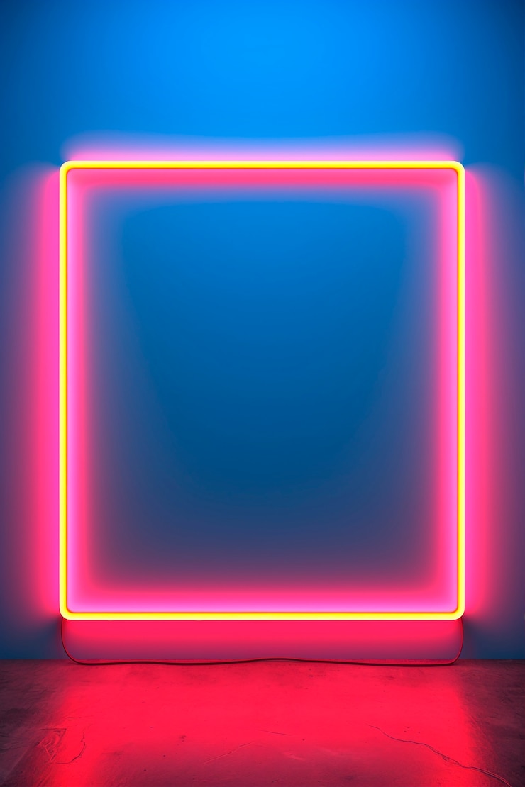 Bezpłatny plik Zdjęcie rendering 3d neonowego kwadratowego tła