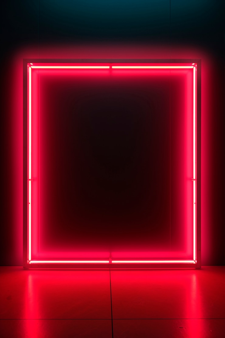 Bezpłatny plik Zdjęcie rendering 3d neonowego kwadratowego tła