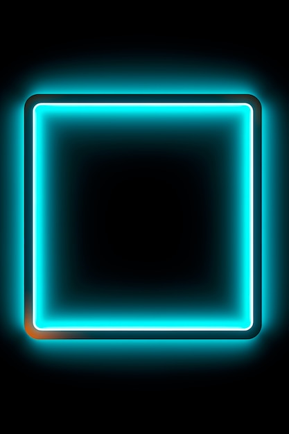 Rendering 3D neonowego kwadratowego tła
