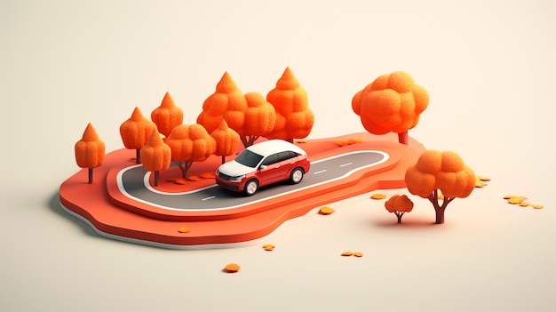 Rendering 3D scenariusza drogowego
