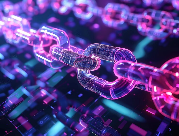 Bezpłatny plik Zdjęcie rendering 3d technologii blockchain