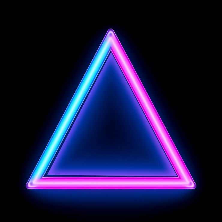 Bezpłatny plik Zdjęcie rendering 3d trójkąta neonowego