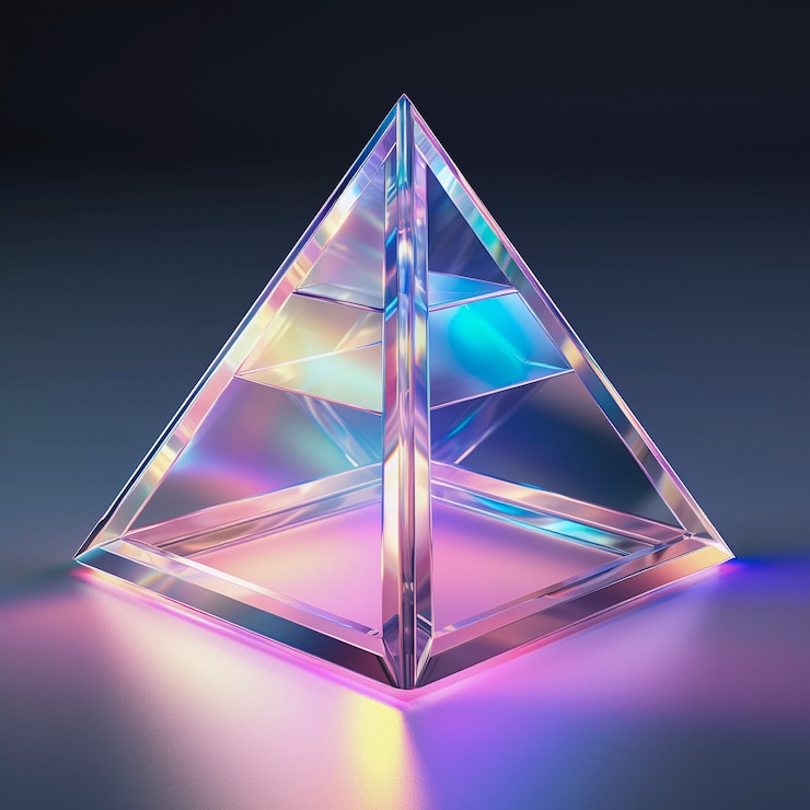 Bezpłatny plik Zdjęcie rendering 3d trójkąta neonowego