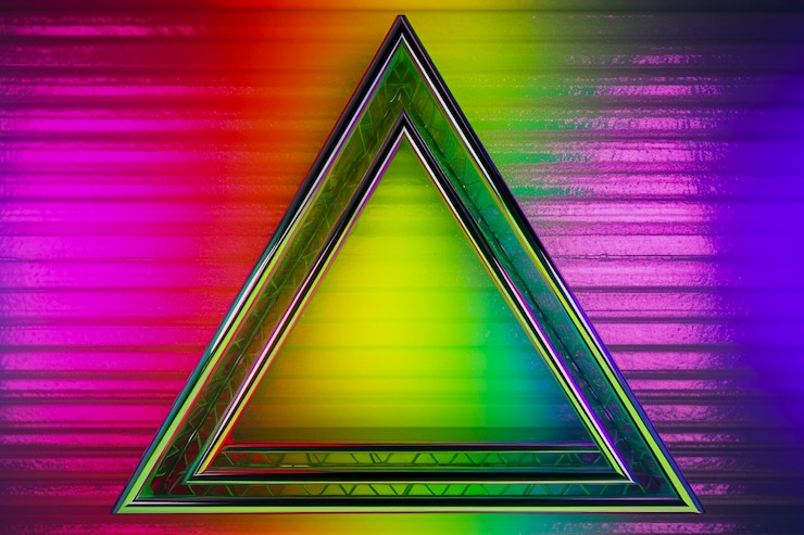 Bezpłatny plik Zdjęcie rendering 3d trójkąta neonowego