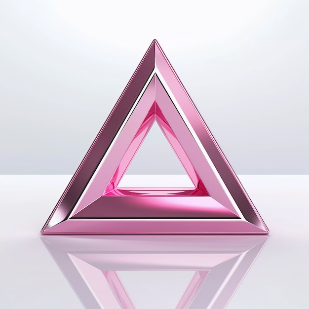 Bezpłatne zdjęcie rendering 3d trójkąta neonowego