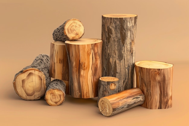 Bezpłatne zdjęcie rendering drewna w 3d