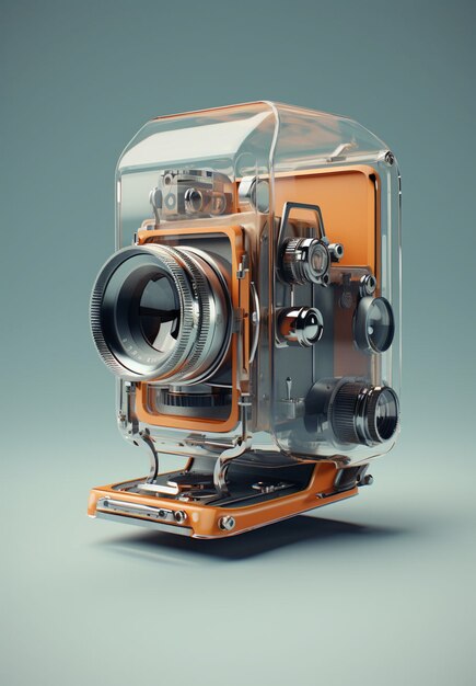 Rendering kamery 3D z filmem fotograficznym