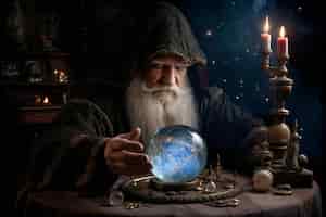 Bezpłatne zdjęcie rendering magii kontrolującej czarownika