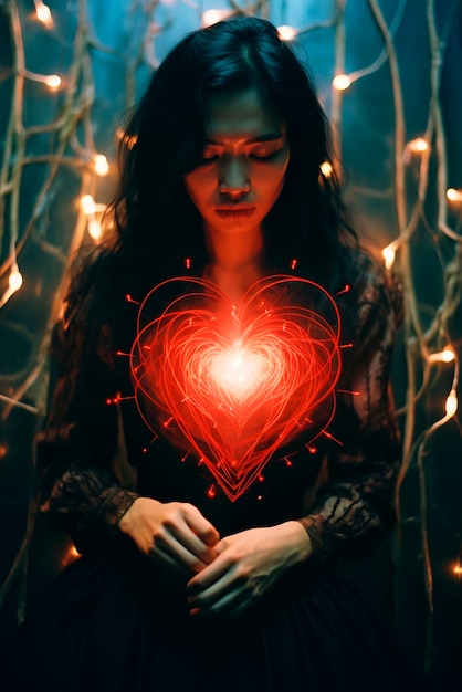 Bezpłatne zdjęcie rendering osoby cierpiącej na złamane serce